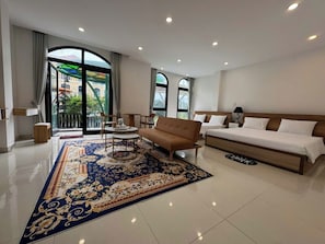 Superior Quadruple Room, Balcony, Garden View | Desk, free WiFi, bed sheets