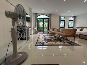 Superior Quadruple Room, Balcony, Garden View | Desk, free WiFi, bed sheets