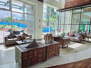 Room, 1 Bedroom, Balcony, Pool View | Living room - Room-new Premium Condo at the Center of (Baguio)