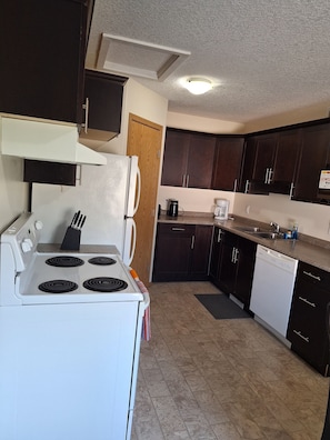 Microwave, oven, stovetop, dishwasher