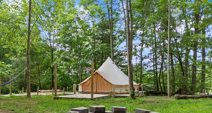 Glamping Yurt #1 in Red River Gorge with Wooded Views & Bathhouse