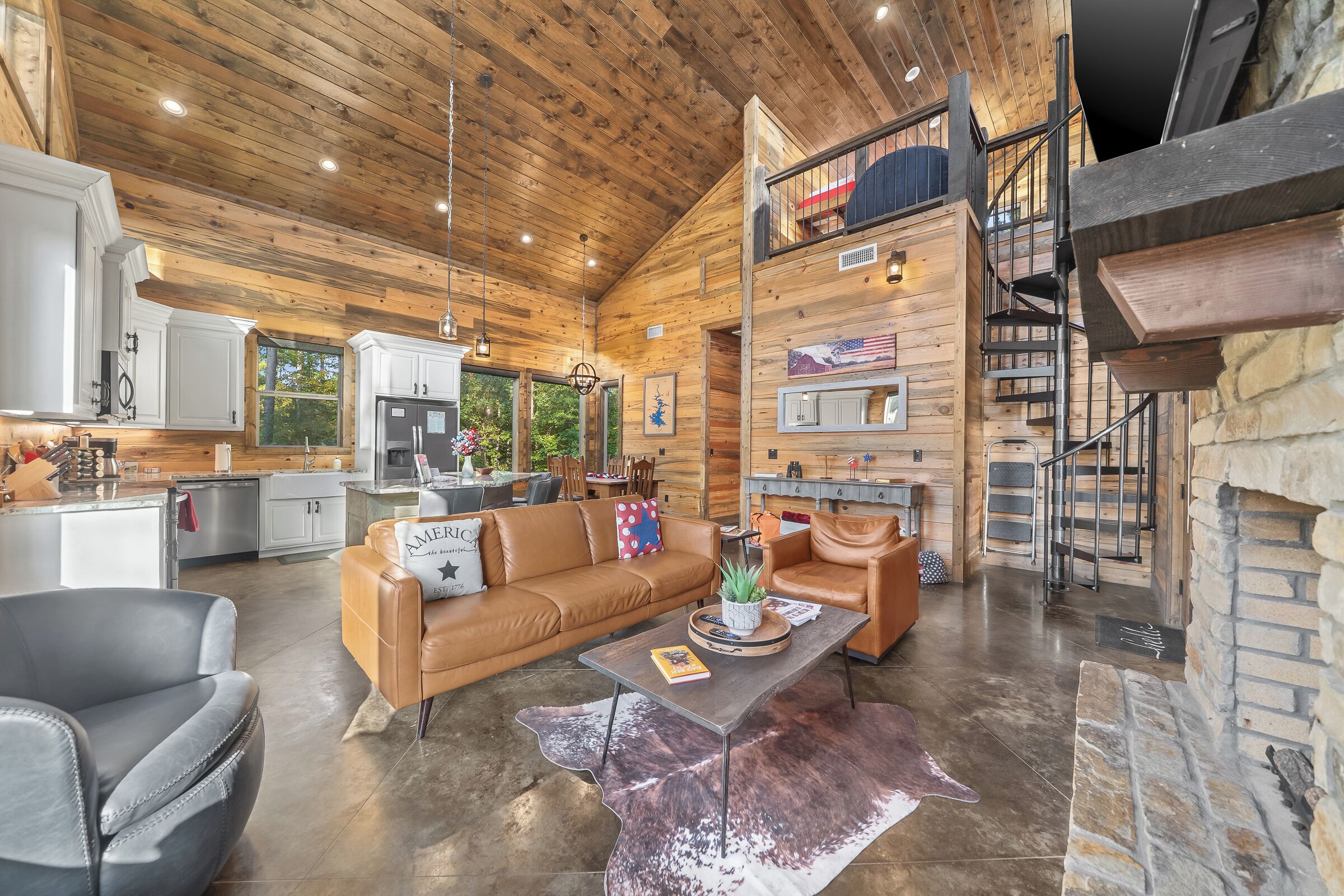 Smart TV, fireplace, video games, books