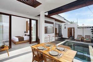 Rama Two Bedroom Private Pool Villa with Kitchenette | Living area | 42-inch Smart TV with cable channels