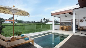 Vila, 2 quartos, piscina particular (Rama) | Área de estar | Smart TV 42 polegadas com canais a cabo