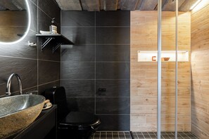 Superior Studio, Lake View | Bathroom | Shower, towels, toilet paper