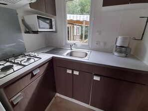 Fridge, microwave, coffee/tea maker - Cozy mobile home for 4 with terrace (Sireuil)
