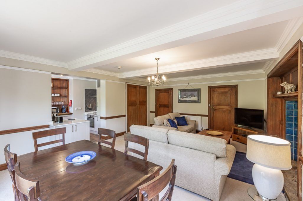 Smart TV, fireplace, DVD player, books