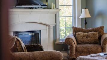 电视、壁炉、书