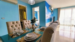 Huoneisto, 2 makuuhuonetta, esteetön, tupakointi sallittu | Ruokasali