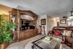 TV, DVD player, stereo