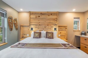 1 bedroom, desk, iron/ironing board, travel cot