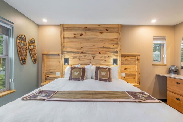 1 bedroom, desk, iron/ironing board, travel cot