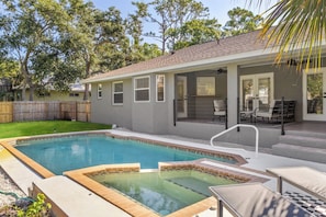 Outdoor pool, a heated pool