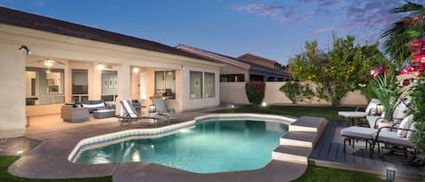 Outdoor pool, a heated pool