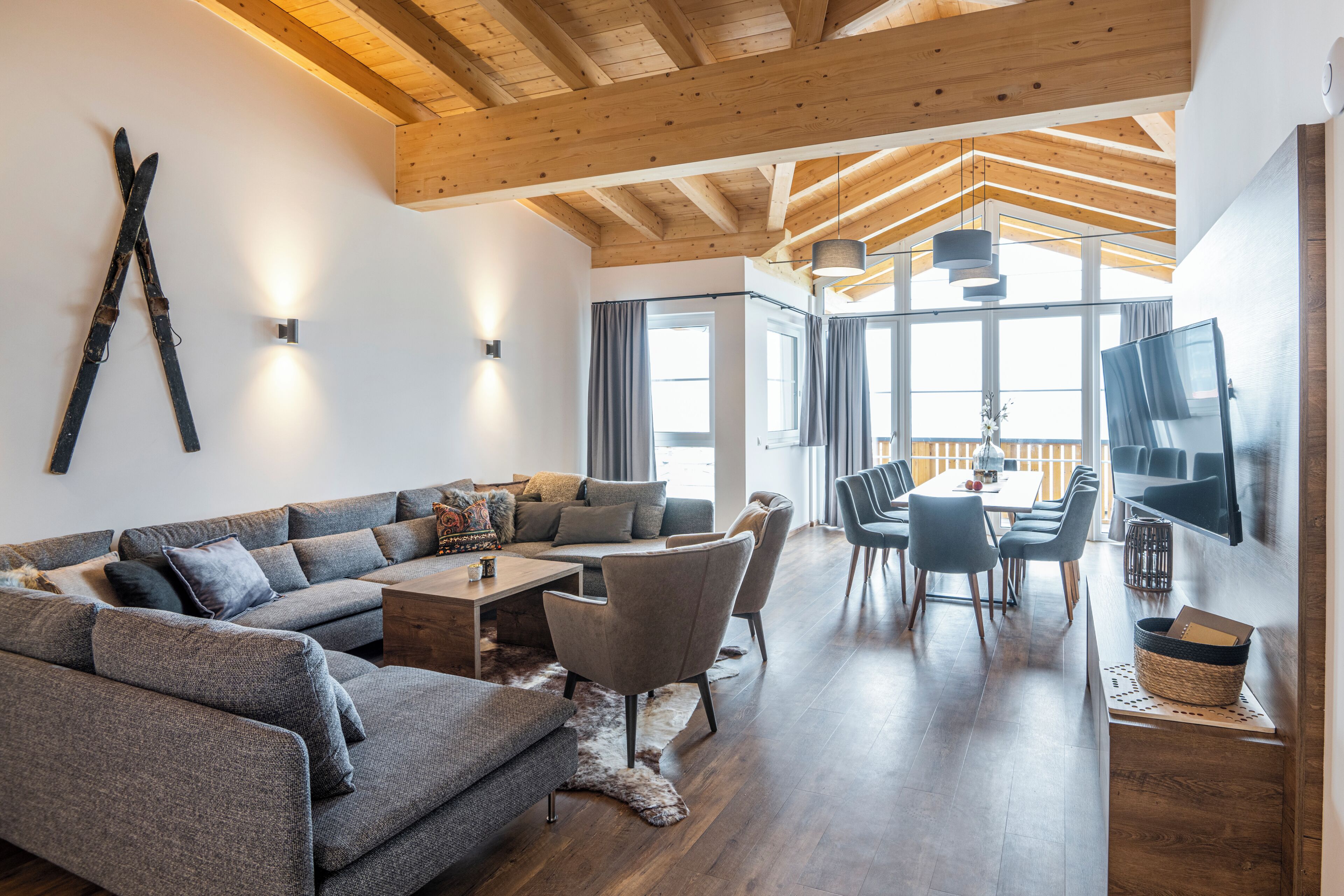 Ático Premium, 5 habitaciones, balcón, vistas a la montaña | Zona de estar