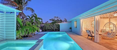 Outdoor pool, a heated pool