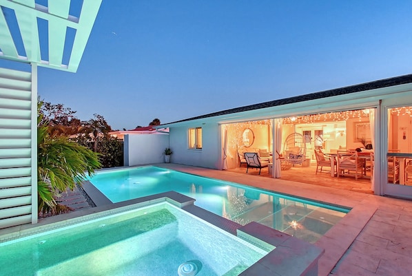 Outdoor pool, a heated pool