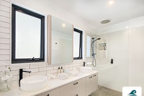 Hair dryer, towels