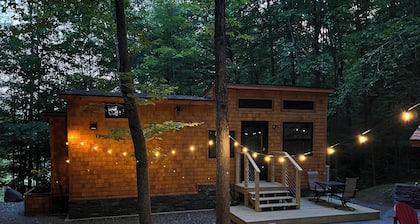 Escape to this private and peaceful tiny home with hot tub in Sharon, VT!