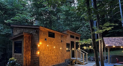 Escape to this private and peaceful tiny home with hot tub in Sharon, VT!