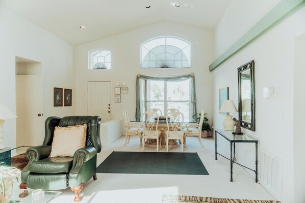 TV, DVD player, books, music library