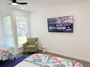 Desk, iron/ironing board, travel crib, free WiFi