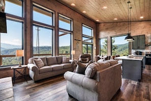 Smart TV, fireplace, video games