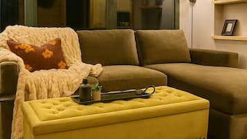 TV, DVD player, books, stereo