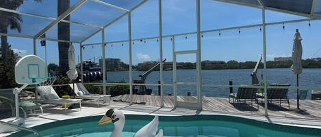 Outdoor pool, a heated pool