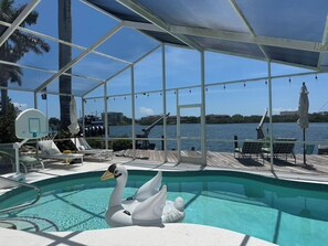 Outdoor pool, a heated pool