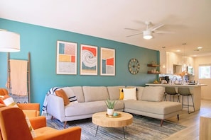 Smart TV, books, video library, stereo