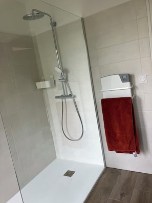 Shower, towels, soap, toilet paper - Large Breton house facing the sea, 2 steps from Bréhat island (Ploubazlanec)