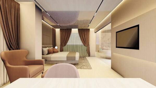 In-room safe, desk, laptop workspace, blackout drapes