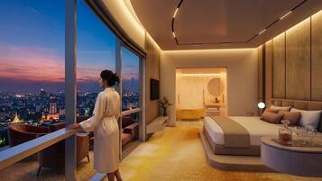 Minibar, caja de seguridad en la habitación y escritorio