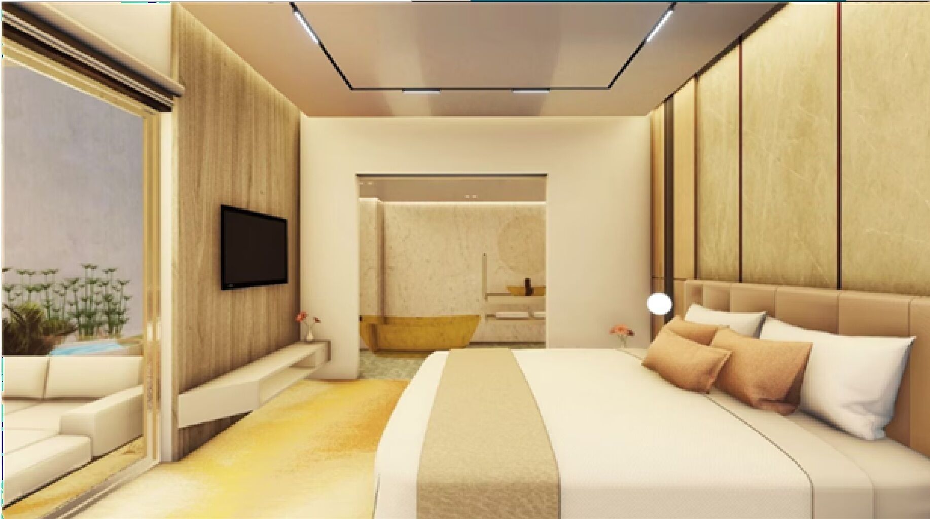 익스클루시브 스위트, 침실 1개, 시내 전망, 마당 | 미니바, 객실 내 금고, 책상, 노트북 작업 공간