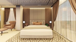 In-room safe, desk, laptop workspace, blackout drapes