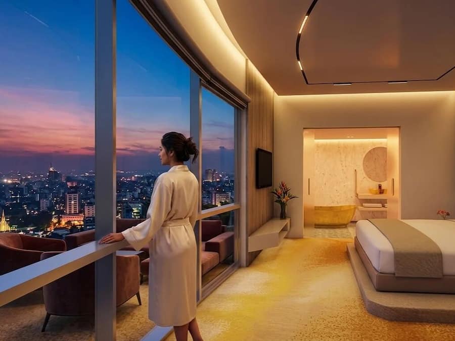 Exclusive Suite, 1 Bedroom, City View, Courtyard Area | Minibar, in-room safe, desk, laptop workspace