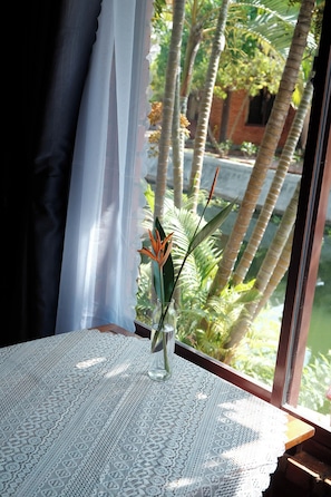 Family Bungalow, 2 Queen Beds, Private Bathroom, Garden View | Desk, blackout drapes, iron/ironing board, free WiFi
