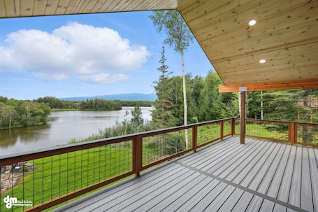 Terrace/patio. Peaceful with views, brand new, 2-bedroom, 2 bathroom house on Finger Lake.