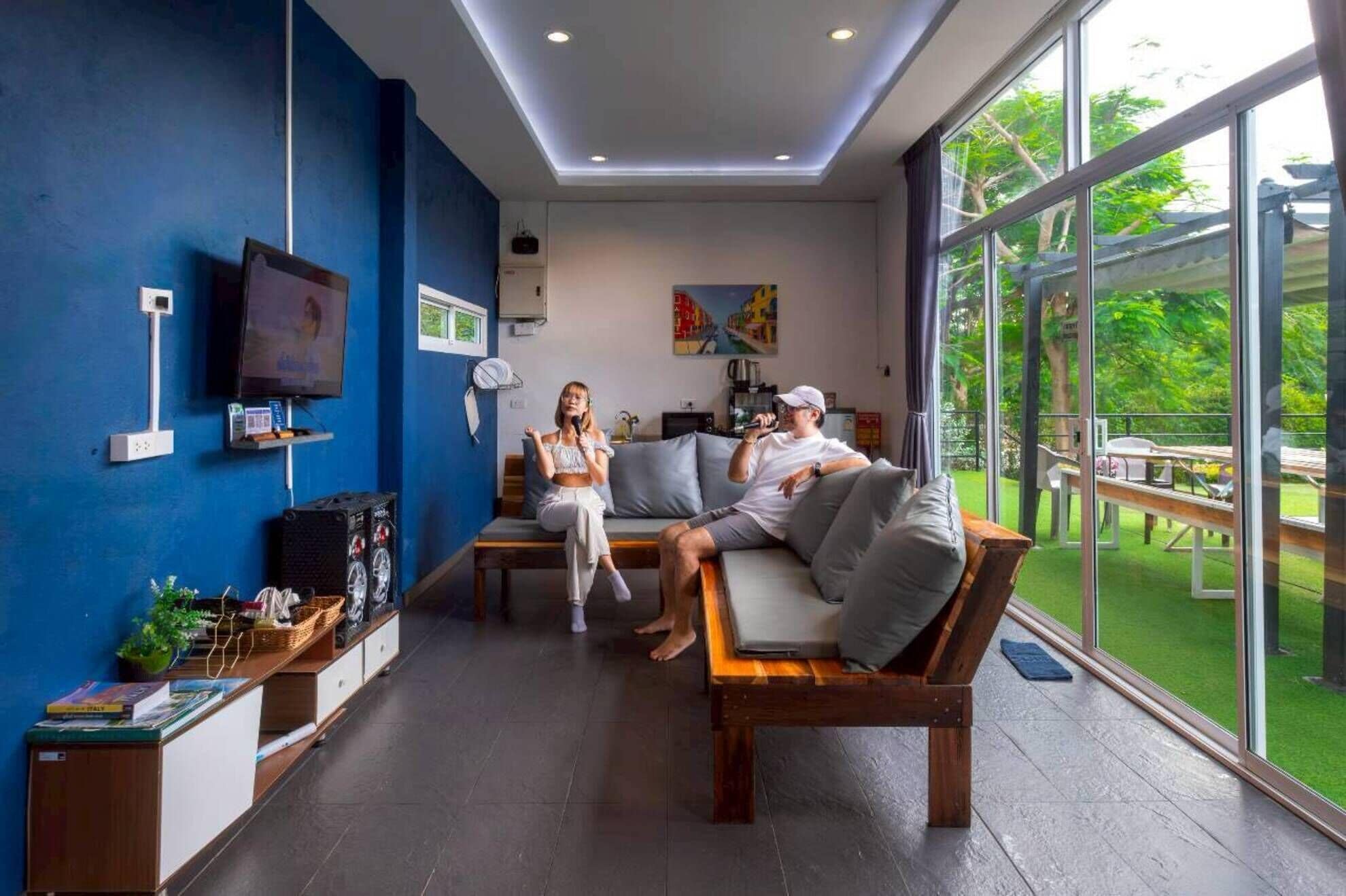 Modern Italian Pool Villa 4 | Living area | Flat-screen TV