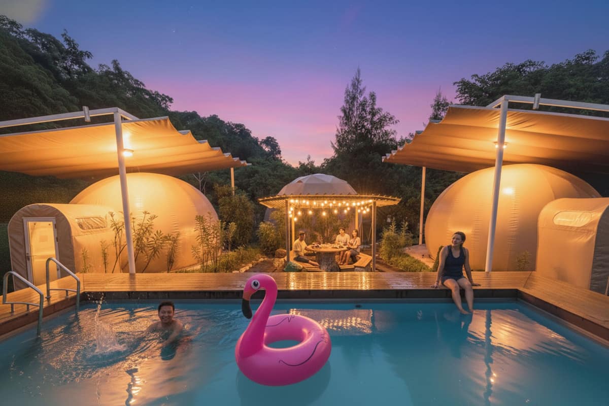 Titan Glamp | Premium bedding, down comforters, in-room safe, blackout drapes