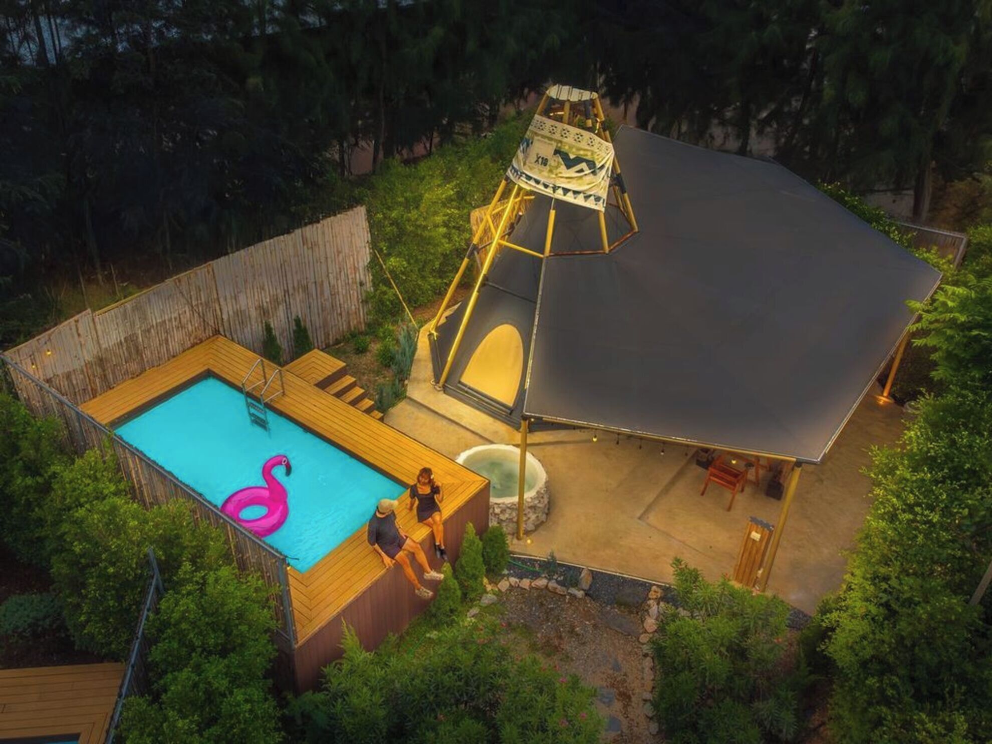 Teepee Glamp Onsen | Premium bedding, down comforters, in-room safe, blackout drapes