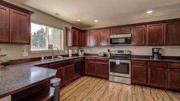 Microwave, oven, stovetop, dishwasher