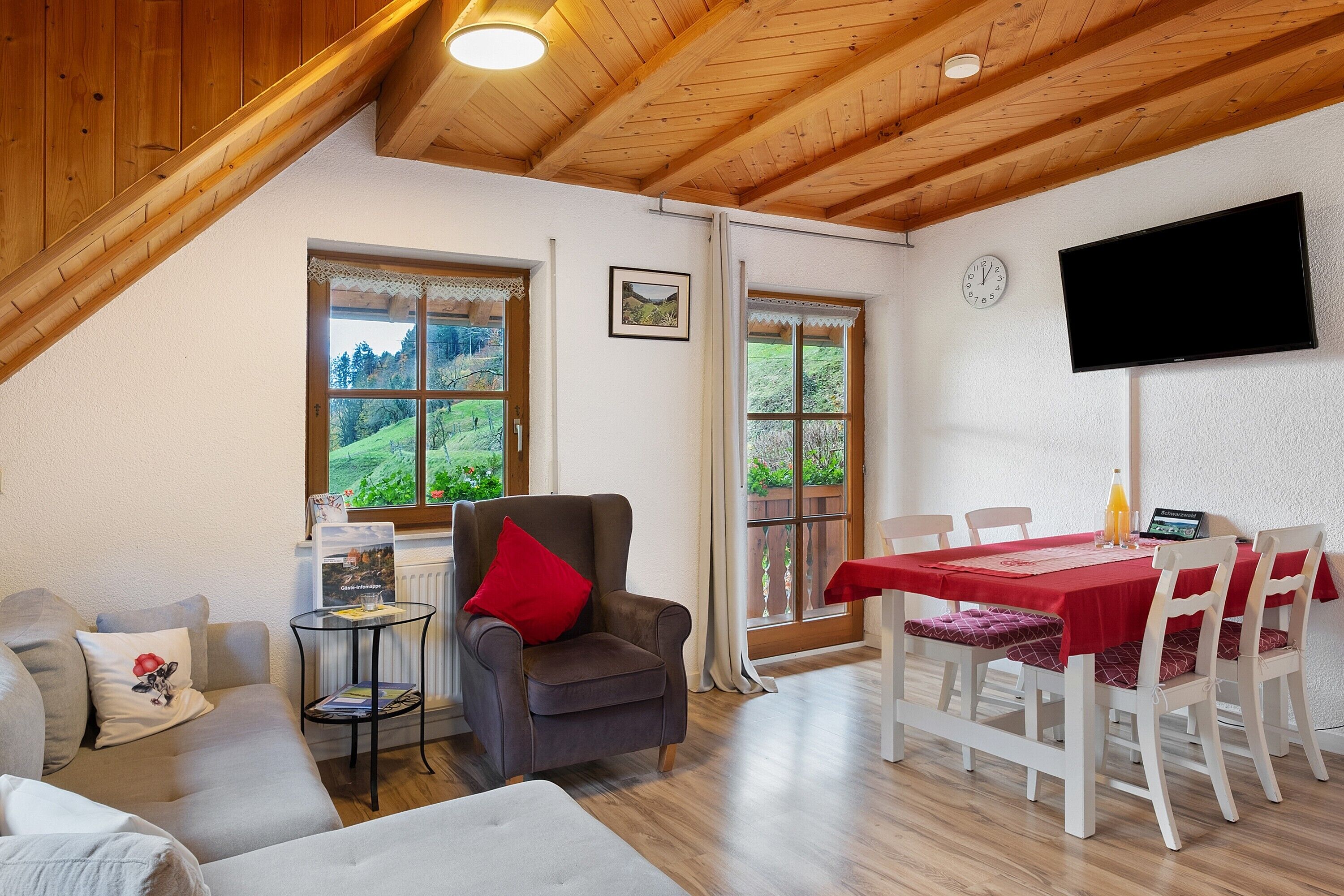 Tv, bordtennisbord, stereoanlæg