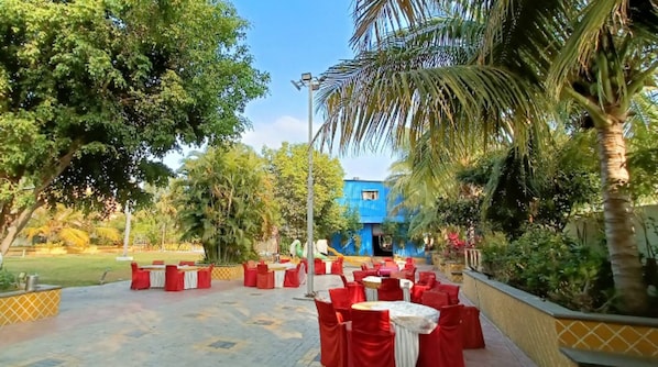 Outdoor banquet area