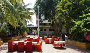 Outdoor banquet area