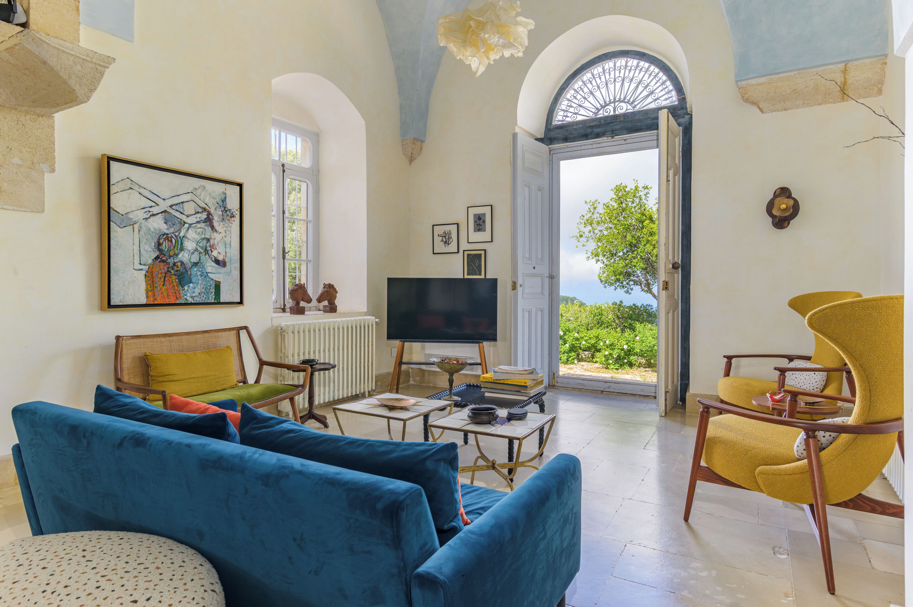 Luxury Villa, 4 Bedrooms, Private Pool, Courtyard View | Living room
