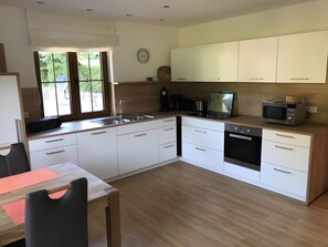 Microwave, oven, stovetop, dishwasher