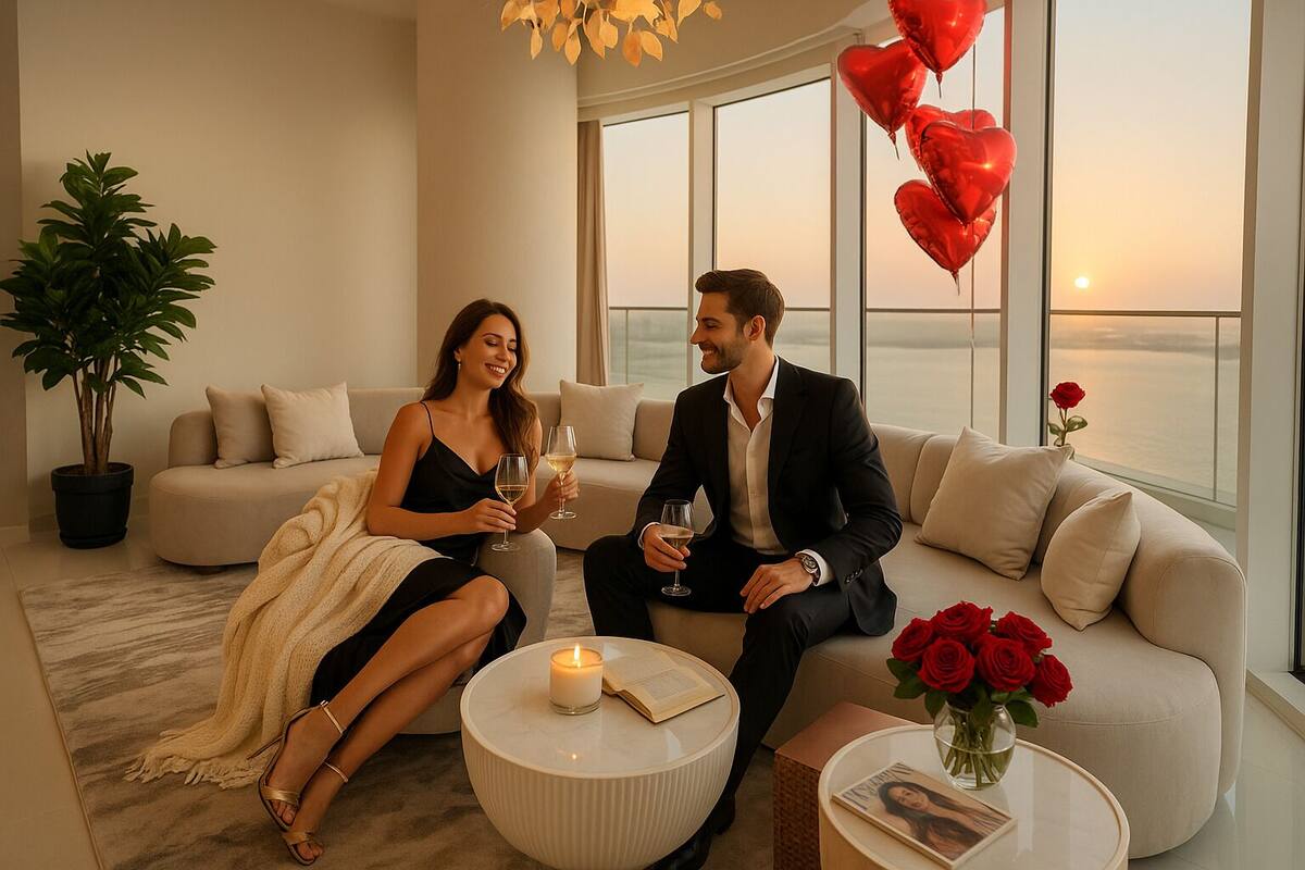 Deluxe Apartment, 2 Bedrooms, Beachside | Living area