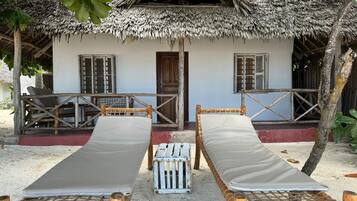 Familie bungalow, uitzicht op zee | Terras